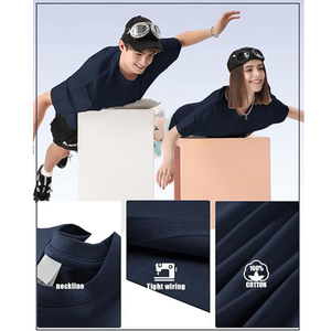 ทำในบังคลาเทศเสื้อยืดผู้ชายโอเวอร์ไซซ์ผ้าฝ้าย100% ขนาดใหญ่เสื้อยืดพิมพ์ลายเฮฟวี่เวทธรรมดา - Product Image 5
