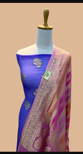 Ensemble Kurti en soie Georgette Banarasi tendance pour femmes, confortable, de qualité supérieure, 3 pièces, non cousu, séchage rapide, protection solaire, quotidien, fête - Product Image 4