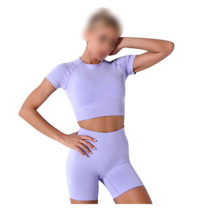 Meilleure vente, ensemble 3 pièces de yoga, vêtements de sport haute performance pour femmes, soutien-gorge de sport, haut court et short, séances d'entraînement de fitness et de gymnastique - Product Image 2