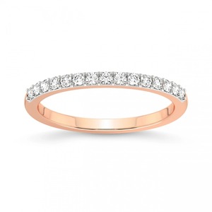 แหวนแต่งงานเพชรคลาสสิก เพชรเลี้ยงในห้องปฏิบัติการ 0.20 กะรัต น้ำหนักรวม 14K ทองคำแท้ สี FG ความสะอาดระดับ VS เพชร 15 เม็ด สไตล์คลาสสิกทำมือ - Product Image 3