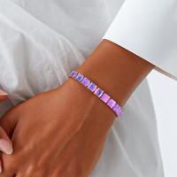 Bracelet de luxe en argent sterling 925 plaqué or 14 carats avec opale lavande véritable multicolore et certifiée GIA