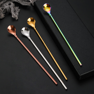 Pajita de metal para beber, cuchara agitadora, hogar, cocina, restaurante, vajilla - Product Image 2
