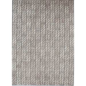 พรมขนสัตว์ทอมือลายเรขาคณิตสีเบจและสีน้ำตาลคลาสสิก รุ่น Tahn-23 สำหรับห้องนั่งเล่น ห้องโถง ทางเดิน ทอแบบแบน หนา 10 มม. - Product Image 1