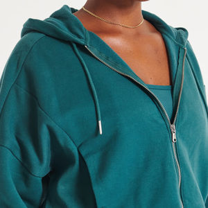 Sweat à capuche court pour femmes en gros impression personnalisée Logo à manches longues sweats à capuche courts personnalisés femmes pull femmes haut court à capuche - Product Image 4