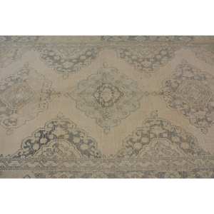 Alfombra turca vintage de 4 pies, 8x12 pies y 7 pulgadas, Alfombra de lana de tejido plano beige y gris con respaldo de látex para decoración de sala de estar - Product Image 5