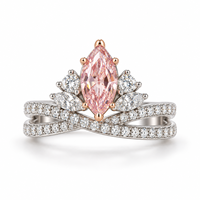 Bagues fantaisie ovales roses de couleur fantaisie, cultivées en laboratoire, en or 18 carats, certifiées IGI, bijoux fins de luxe personnalisés pour fiançailles, mariage, fête, vente en gros
