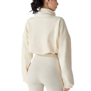 Turtleneck <b>Zipper</b>-up <b>Women's</b> <b>Hoodies</b> Zip Sweatshirts Fleece Jackets Tops Oversized Short Turtleneck <b>Zipper</b> up Short <b>Hoodies</b> - Product Image 6