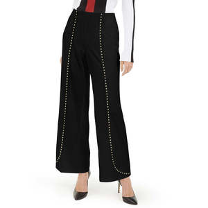 INC International Concepts Pantaloni Neri da Donna a Gamba Larga in Crêpe, Anti-Piega, con Borchie, Disponibili nelle Taglie Grandi e Petite - Product Image 1