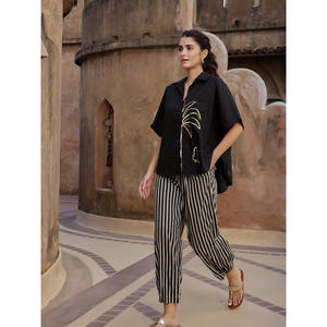 Conjunto de Dos Piezas de Verano para Mujer, Top Holgado con Lentejuelas y Pantalones - Product Image 3
