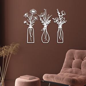 Décoration murale en métal moderne avec motif floral et vase, finition noire, pour la décoration intérieure de la maison, le bureau et les cafés d'hôtels. - Product Image 6