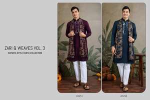 Ropa tradicional Hombres étnicos Kurta recto con Dupatta Ropa étnica Pijama Kurta de moda de Kurtas indios para hombres - Product Image 6