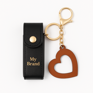 Sac cosmétique en cuir PU à la mode de conception de la France porte-clés de miroir intégré de fermeture ouverte de grande capacité pour le stockage de rouge à lèvres fait - Product Image 1