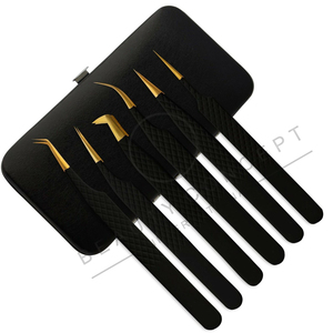 Pince à épiler d'extension de cils noirs élégants de Beauty Concept International pointe pointue en acier inoxydable pour une utilisation en salon nouveau modèle - Product Image 1