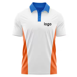 Haute qualité hommes Golf pour chemises tissu tricoté surdimensionné à manches courtes col contrasté Logo personnalisé imprimé séchage rapide décontracté - Product Image 1