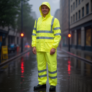 Pantalon de pluie jaune haute visibilité : accessoire essentiel pour la protection contre les intempéries - Product Image 3