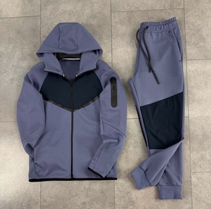 Men's Casual <b>Gym</b> Sportswear Set <b>Black</b> Hooded Zipper <b>Jacket</b> Jogger Pants for Fitness & Running Breathable & Logo Printed Design - Product Image 5