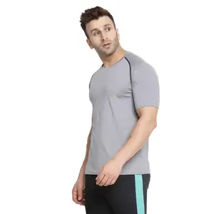 Vente en gros de vêtements de sport personnalisés pour la course à pied athlétique vêtements de fitness pour hommes avec compression t-shirts à col rond - Product Image 4