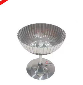 Bol décoratif de service de dessert de forme ronde de finition d'argent en métal pour l'hôtel et le restaurant - Product Image 3