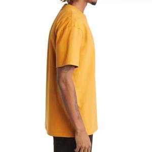 เสื้อยืดผู้ชายสีเหลืองเรียบง่าย ออกแบบโลโก้ได้ แขนสั้น ทรงโอเวอร์ไซส์ สำหรับฤดูร้อน เล่นกีฬา ลำลอง ผ้าฝ้าย คอกลม - Product Image 3