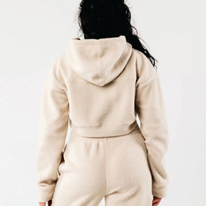 Sudadera con capucha de forro polar personalizada para mujer, con cuello alto, bolsillo lateral, manga larga, estilo casual, con cremallera y bolsillos. - Product Image 3