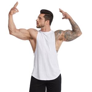 Camisetas sin mangas de algodón de alta calidad para hombre, ropa de gimnasio con logotipo personalizado, estampado de Color sólido, decoración, bolsillo, informal, OEM - Product Image 1