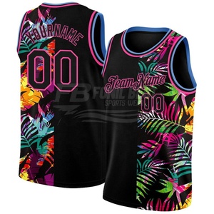 Maillot de basket personnalisé avec nom d'équipe, sublimation, maille respirante, dégradé bleu, col rond, sans manches, unisexe, adulte - Product Image 6