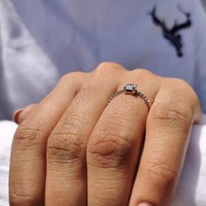 Elegant Lab Grown Diamond Ring with Round Cut Stone <b>Crafted</b> for Engagement Ceremonies and Timeless Daily Wear from India - Product Image 3