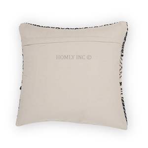 <b>Black</b> Organic Woven Bohemian Square Hand-Knotted 100% Cotton <b>Cushion</b> <b>Cover</b> Zipper Closure for Home Office Hotel <b>Cushion</b> Cases - Product Image 3