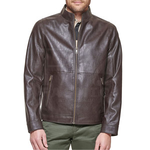 Veste en cuir de vache légère pour homme 2024, style streetwear, manches longues, col montant, imperméable, respirante, mode hiver haut de gamme - Product Image 4