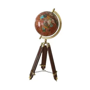Giáo Dục Nautical armillary thế giới toàn cầu với bằng gỗ Tripod đứng Nautical globes Xoay Thế Giới globes