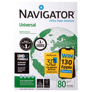 Navigator Universal A4 80gsm 500 Paquete de hojas 210x297mm Papel de fotocopia/Bond para uso doméstico y de oficina" - Product Image 2