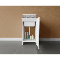 Meuble de salle de bain compact pour intérieur avec vasque en céramique, armoire en bois massif, 45x50x85 cm, résistant à l'eau
