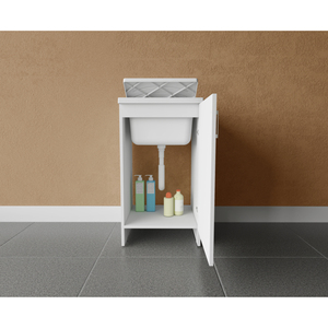 Mueble de Baño Compacto para Interiores con Lavabo de Cerámica, Gabinete de Madera Maciza 45x50x85 cm, Resistente al Agua - Product Image 4