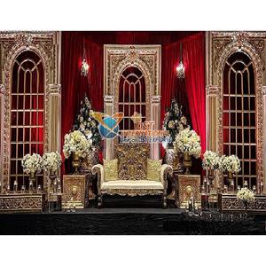 Trendy Rajwada Theme Window <b>Frames</b> Classy Grand <b>Wedding</b> Stage Backdrop Stylish Window <b>Frames</b> for <b>Wedding</b> Decorations - Product Image 1