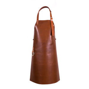 Tablier de cuisine de soudage en cuir véritable de Restaurant robuste bavoir étanche pour chef pour barbecue LAN-0025 de Style sans manches - Product Image 3