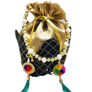 Sac de soirée indien Potli de haute qualité fait à la main pour la fête des femmes Design unique fantaisie perlé traditionnel mariage Batua sac à main - Product Image 2