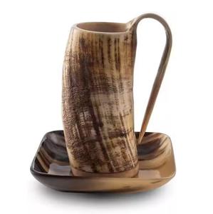 Taza de cuerno para beber Natural hecha a mano antigua Medieval diseño tallado vikingo jarra de percolador altamente acabada - Product Image 4