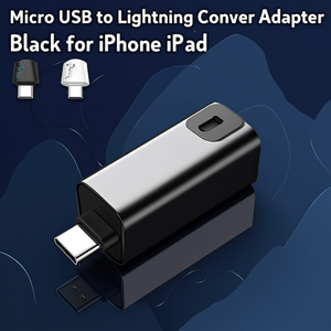 Adaptador convertidor Micro USB a Lightning negro para iPhone iPad - Product Image 3