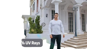 เสื้อแบบมีซิปปักลายสำหรับผู้ชายผ้าฟลีซแขนยาว UPF 50 + 1/4แห้งเร็ว - Product Image 3