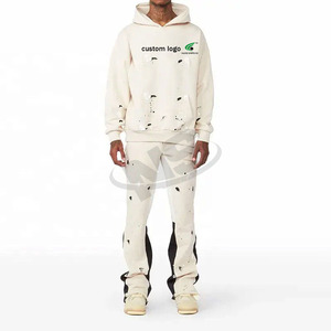Survêtement à capuche évasé délavé à l'acide pour homme, le plus vendu, épais, respirant, avec logo personnalisé, style streetwear vintage, hiver - Product Image 6