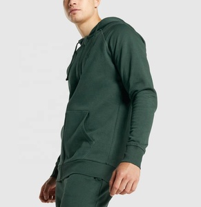 Vente en gros, 1100% coton, uni, unisexe, zip complet, sweat à capuche, logo personnalisé, oversize, pull vierge - Product Image 3