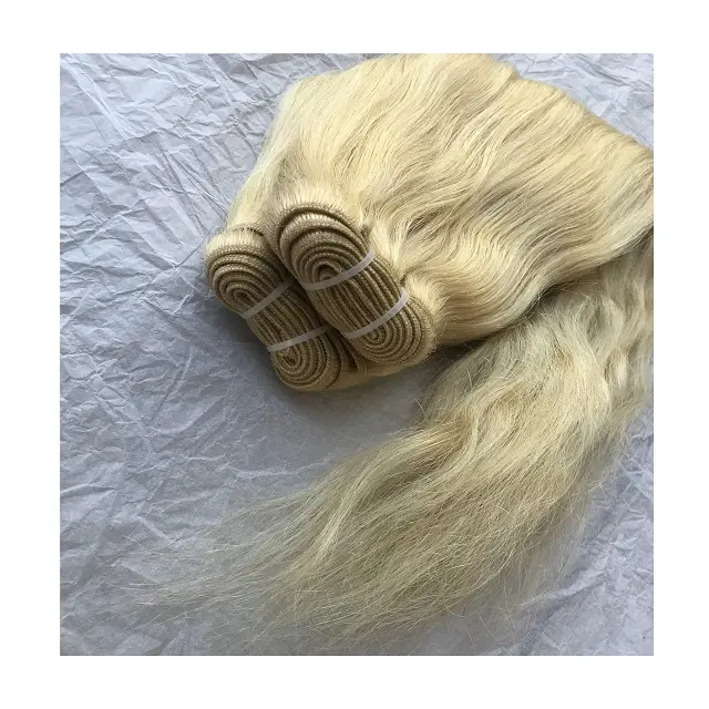 613 Blonde Color Wavy Virgin Human Hair Bundles With Closure, 613 Hair Color Wavy Blonde Bundles With Frontal Closure Human Hair