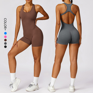 ¡Novedad de 2024! Monos para mujer, monos unitard, pantalones cortos de una pieza, monos de Yoga sin mangas, trajes ajustados sin costuras - Product Image 1
