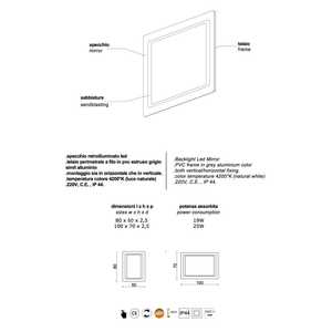 Reversible 60X80 LED Backlit <b>Mirror</b> Premium Product Category - Product Image 6
