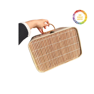 Mini estuche organizador de bambú de madera portátil para joyas de viaje y accesorios personales - Product Image 3