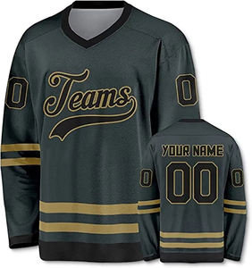 Maillot de sport en polyester 100% de couleur personnalisée, vêtements de hockey sur glace respirants avec numéro imprimé personnalisé - Product Image 1