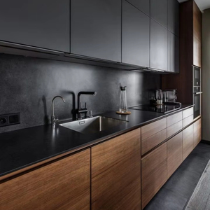 แผ่นพอร์ซเลนสีดำมันวาวโบราณขนาด1200x3200ดีไซน์ทันสมัยสำหรับตกแต่งผนังห้องน้ำและห้องครัว - Product Image 1