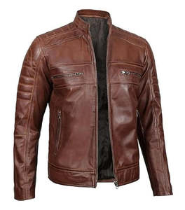 Chaqueta para Hombre al por Mayor 2026, Chaqueta Premium para Hombre en Cuero Genuino Marrón Clásico con Cierre de Cremallera para Invierno, Logotipo Personalizado - Product Image 2