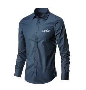 Сделанный на заказ Новый дизайн Мужская рубашка дешевая цена оптовая продажа 2024 индивидуальная печать логотипа с длинными рукавами Мужская рубашка