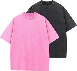 T-shirt 100% coton avec motif coupe ample style décontracté tissu tricoté solide avec logo sur le devant - Product Image 1